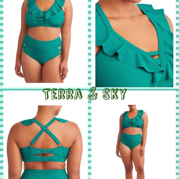 COPY - Plus size swimsuit terra & Sky women’s new 2X - Picture 1 of 8